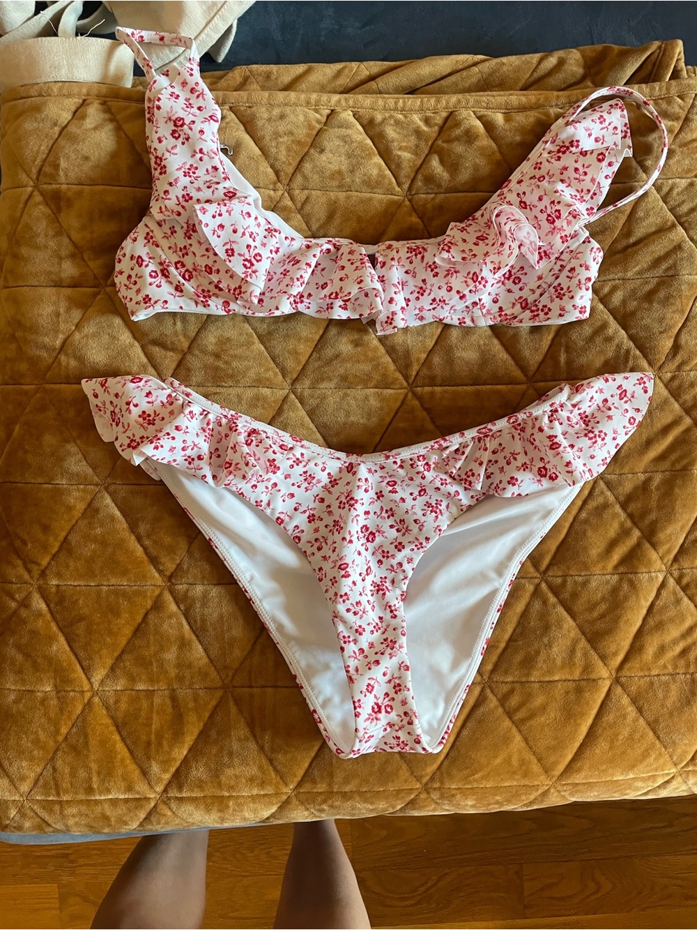 Revolve Tularosa Floral Ruffle Bikini Set - Pink Floral